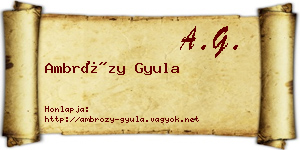Ambrózy Gyula névjegykártya