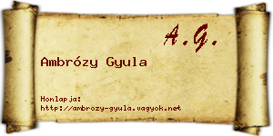 Ambrózy Gyula névjegykártya