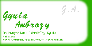 gyula ambrozy business card